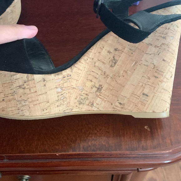 Authentic Stewart Weitzman women’s wedge sandal in black size 38/8B worn once - Picture 10 of 16
